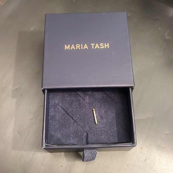 BLK FRI SALE Maria Tash Diamond & Yellow Gold Eternity Bar Threaded Stud Earring - Picture 10 of 10